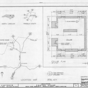 Location map and cellar plan, Solomon Ruffin Perry House, Franklin County, North Carolina