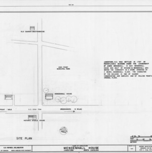 Site plan with notes, Mendenhall Store, Jamestown, North Carolina
