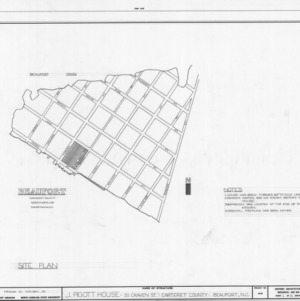 Site plan, Richard Rustell House, Beaufort, North Carolina