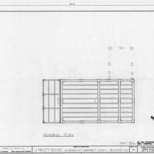 Framing plan, Richard Rustell House, Beaufort, North Carolina