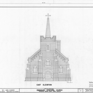 East elevation, Emmanuel Episcopal Church, Warrenton, North Carolina