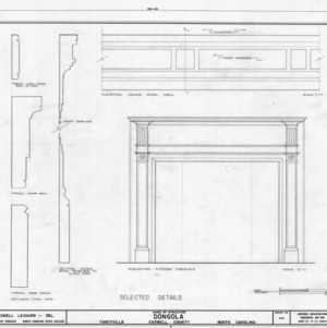 Trim and fireplace details, Dongola, Yanceyville, North Carolina