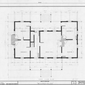 First floor plan, Moorefields, Orange County, North Carolina