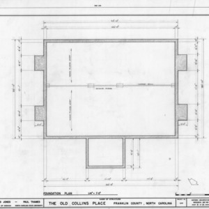 Foundation plan, Collins House, Franklin County, North Carolina