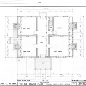 First floor plan, Collins House, Franklin County, North Carolina