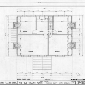 Second floor plan, Collins House, Franklin County, North Carolina