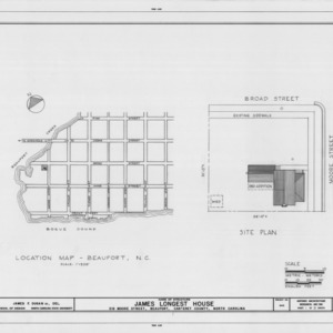 Site plan, Longest House, Beaufort, North Carolina