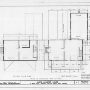 Floor plans circa 1895, Longest House, Beaufort, North Carolina