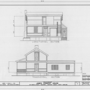 Longitudinal and cross sections, Longest House, Beaufort, North Carolina