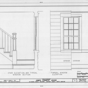 Stairway and window details, Longest House, Beaufort, North Carolina