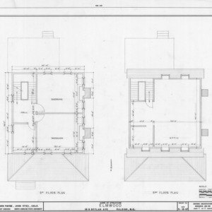 Second and third floor plans, Elmwood, Raleigh, North Carolina