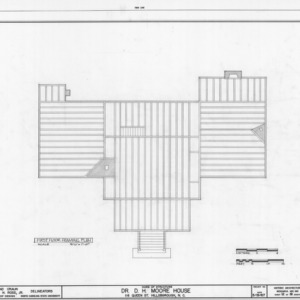 First floor framing plan, Hasell-Nash House, Hillsborough, North Carolina
