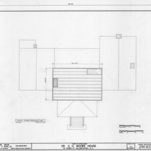 Third floor framing plan, Hasell-Nash House, Hillsborough, North Carolina