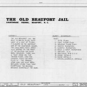Title page, Old Jail, Beaufort, North Carolina