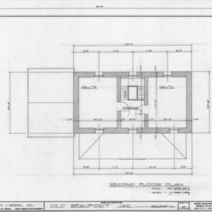 Second floor plan, Old Jail, Beaufort, North Carolina