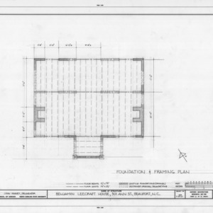 Foundation framing plan, Leecraft House, Beaufort, North Carolina
