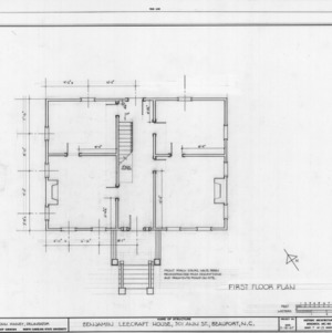 First floor plan, Leecraft House, Beaufort, North Carolina