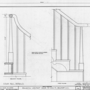 Stair rail details, Leecraft House, Beaufort, North Carolina
