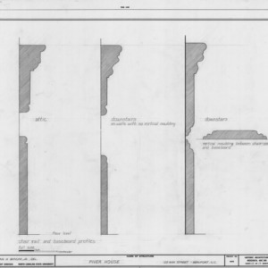 Interior trim profiles, Jesse Piver House, Beaufort, North Carolina