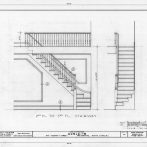 Second floor stairway details, Dunleith, Greensboro, North Carolina