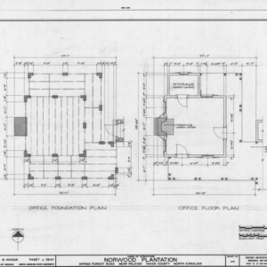 Office foundation and floor plans, Norwood Plantation, Wake County, North Carolina