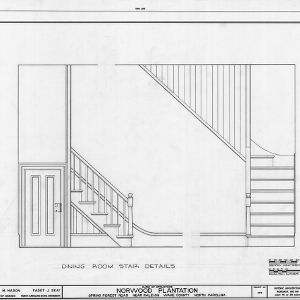 Dining room stairway details, Norwood Plantation, Wake County, North Carolina