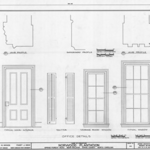 Office door and window details, Norwood Plantation, Wake County, North Carolina