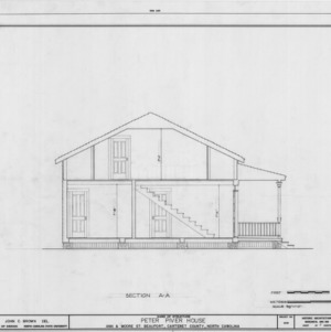 Cross section, Peter Piver House, Beaufort, North Carolina