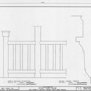 Porch details, Peter Piver House, Beaufort, North Carolina