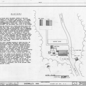 Site plan with notes, Sherrill's Inn, Buncombe County, North Carolina