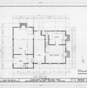 First floor plan, Cedar Grove, Halifax County, North Carolina