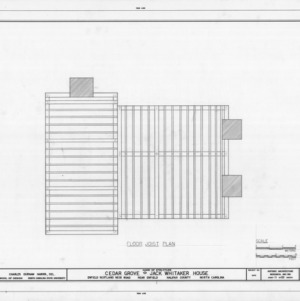 Floor framing plan, Cedar Grove, Halifax County, North Carolina