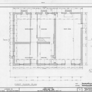 First floor plan, The Inn, Davidson, North Carolina