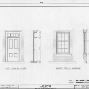 Porch door and window details, The Inn, Davidson, North Carolina