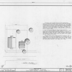 Site plan with notes, Odd Fellows Lodge, Beaufort, North Carolina