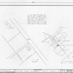 Site plan with notes, Schaub-Krause House, Winston-Salem, North Carolina
