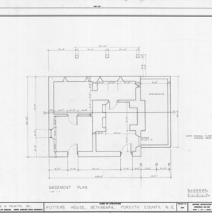 Basement plan, Schaub-Krause House, Winston-Salem, North Carolina