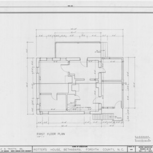 First floor plan, Schaub-Krause House, Winston-Salem, North Carolina