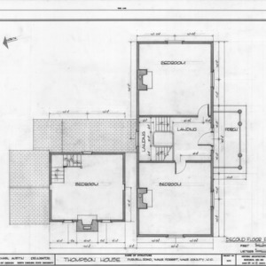 Second floor plan, William Thompson House, Wake County, North Carolina