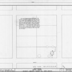 Site plan and notes, Mace House, Beaufort, North Carolina