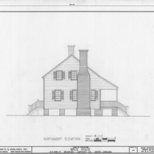Northwest elevation, Mace House, Beaufort, North Carolina