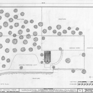 Site plan, Wachovia Arbor Moravian Church, Winston-Salem, North Carolina