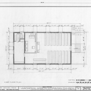 First floor plan, Wachovia Arbor Moravian Church, Winston-Salem, North Carolina