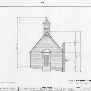 West elevation, Wachovia Arbor Moravian Church, Winston-Salem, North Carolina