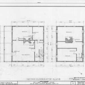 Second floor and attic plans, Walker-Pyke House, Southport, North Carolina