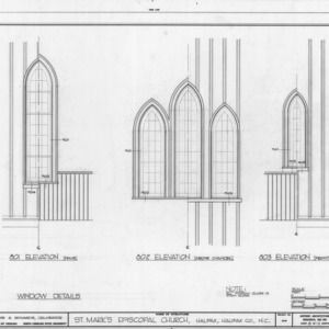 Window elevations, St. Mark's Episcopal Church, Halifax, North Carolina