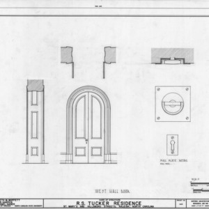 West hall door details, R. S. Tucker House, Raleigh, North Carolina