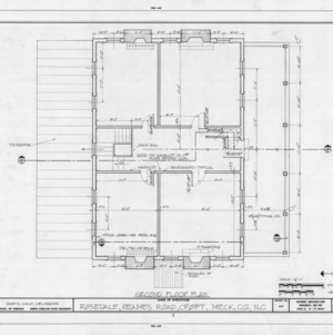 Second floor plan, Rosedale, Mecklenburg County, North Carolina