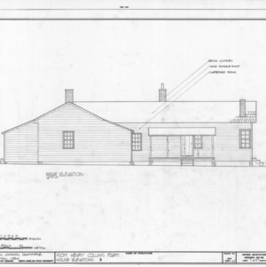 Rear elevation, Isom Henry Collins Farm, Holleman's Crossroads, Wake County, North Carolina