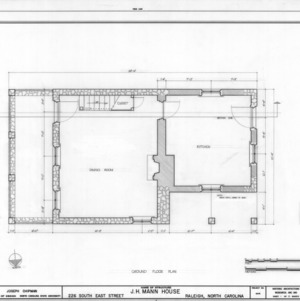 Ground floor plan, Mann House, Raleigh, North Carolina